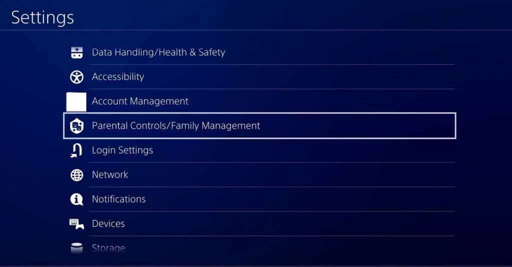 Family and Parental Controls PS5